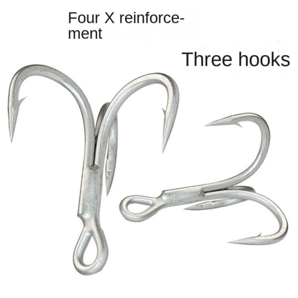10 stk fiskekroge, fiske Triple ankerkrog 8 8 8
