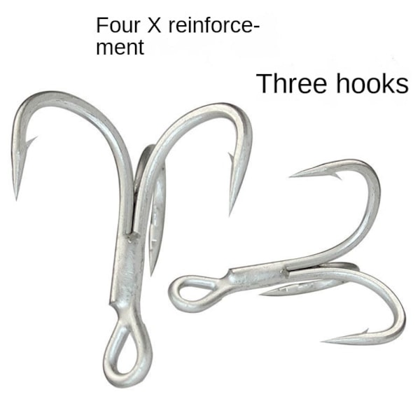 10stk Fiskekroge fiskeri Triple ankerkrog 4-0 4-0 4-0
