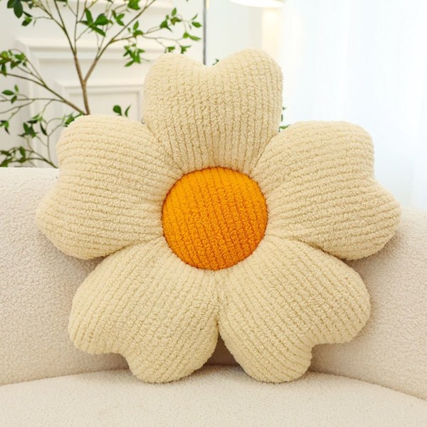 Pink Daisy Pillow Throw Tyyny VALKOINEN White