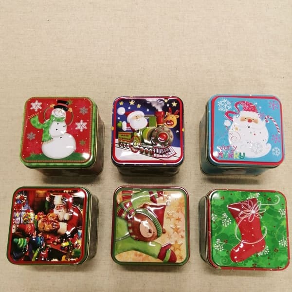4 STK Candy Tin Sett Forseglet Krukke Pakkebokser Blikkbokser Pattern Random