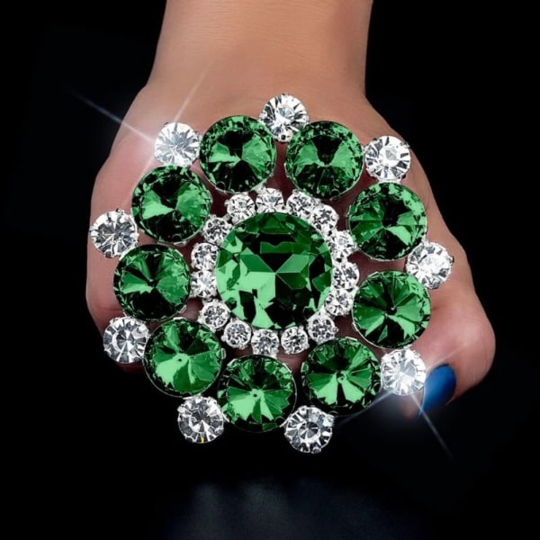 Liioittele tekojalokivi Open Rings Crystal Finger Ring STYLE Style 1-Green