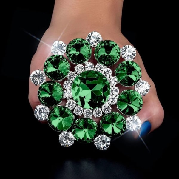 Overdriv Rhinestone Open Rings Crystal Finger Ring STIL Style 1-Green