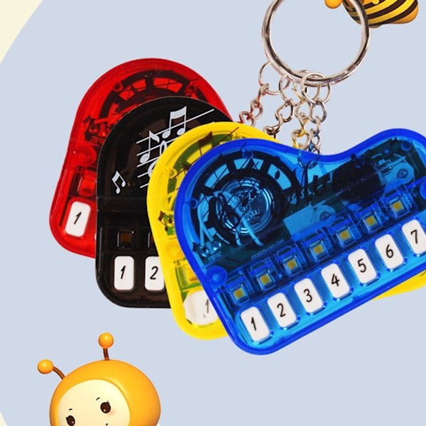 Piano Nøkkelring Elektronisk Keyboard Keychai TRANSPARENT GUL Transparent yellow