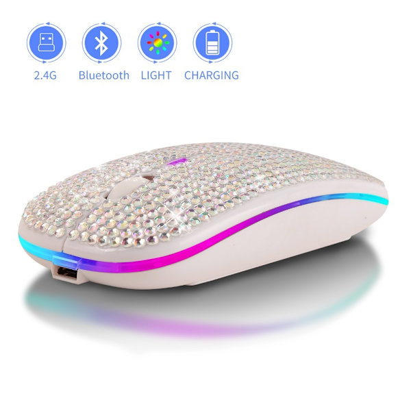 Diamond Wireless Mouse USB ladattava SILVER silver