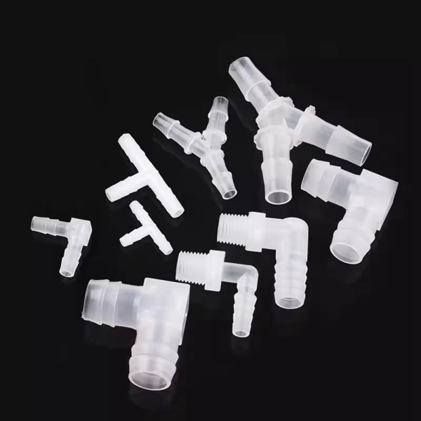 2 stk PP Albuekoblinger Akvarium Tank Fittings 4.8MMELBOW ALBOW 4.8mmElbow