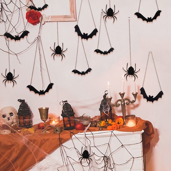 14 STK Halloween hengende dekorasjon Bat Drop Ornament hengende