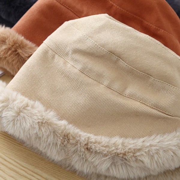 Dam Vinter Bucket Hat Faux Fur Warm Fisherman Cap