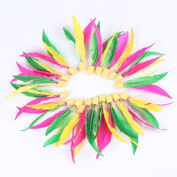10 STK Fargerike Shuttlecocks Feather Badminton Høy elastisk