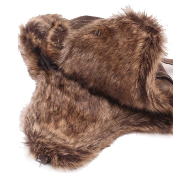 Vinter Trapper Hat Øreklapper Termohætter Kold SORT Black XL（60-62cm）-XL（60-62cm）