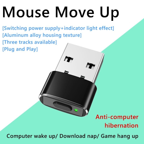 USB Mouse Jiggler Mouse Mover SORT Black