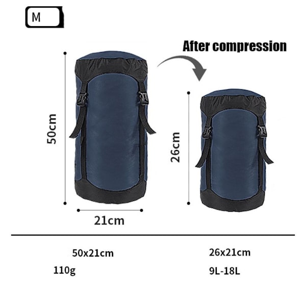 Krympe sovepose Vanntett tørr pose NAVY BLUE M Navy Blue M