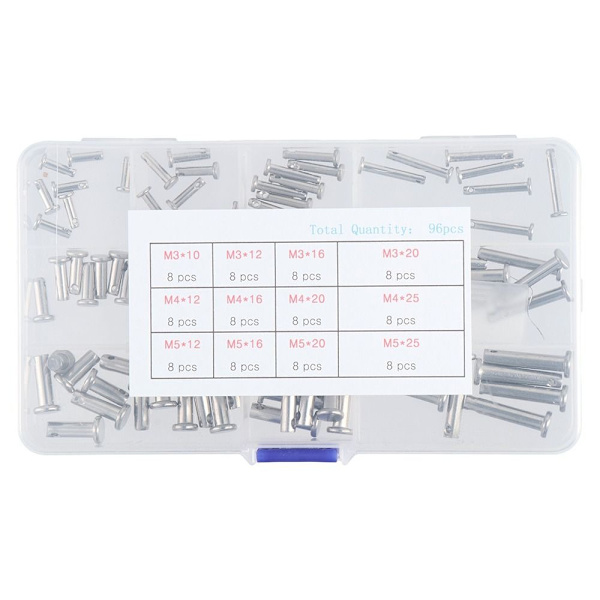96stk Clevis Pins Steel Pin Sortiment Kit