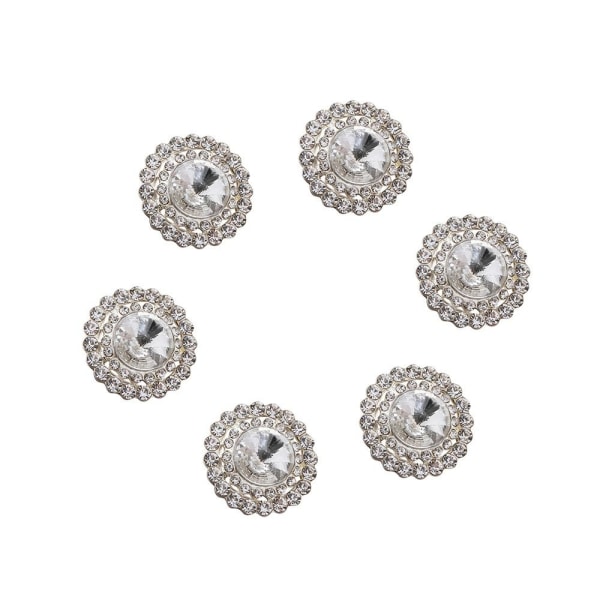 6 Styck/ Set Metall Strass Knappar Skjorta Knappar Hantverksdekoration 20MM6pcs