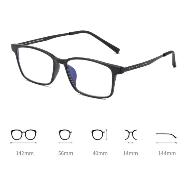 Anti-blå Lys Briller Ultralight Eyewear STYRKE 4,00 Strength 4.00