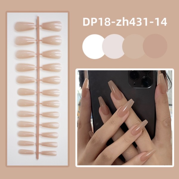 24st Enfärgade falska naglar Korta trapetsformade lösnaglar DP18-zh431-14