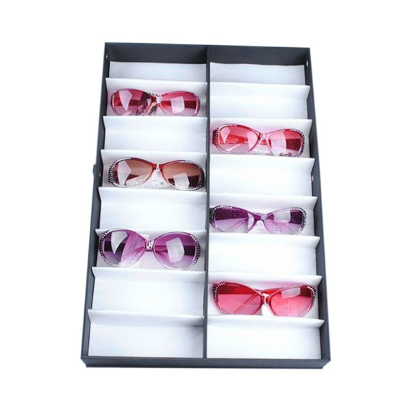 16 Slots Lasit Lokero Aurinkolasit Display Case Silmälasit