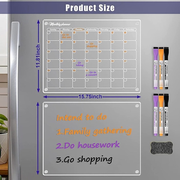 Akrylkalender Magnetisk akrylskiva 3 3 3