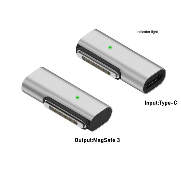 Type-C Hunn til Magsafe 3 Converter USB-C magnetisk adapter Side Bend