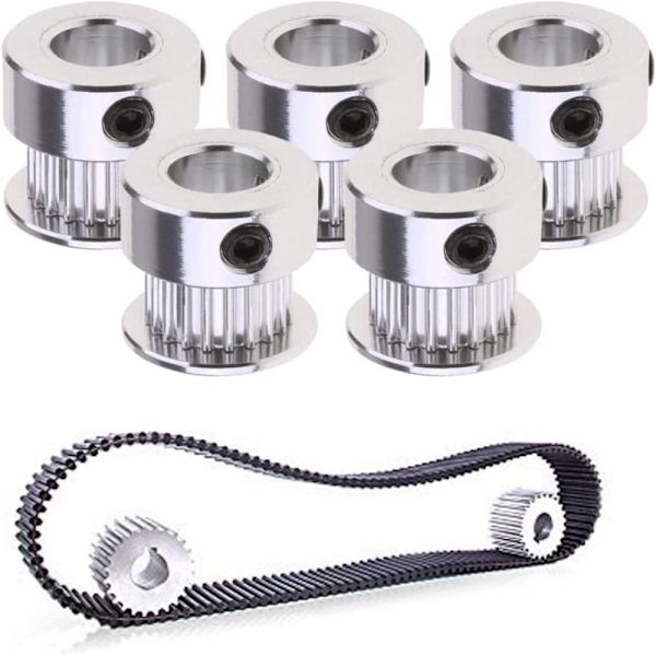 10 stk GT2 Remskive 20 Tænder 8mm boring til 6mm Bredde