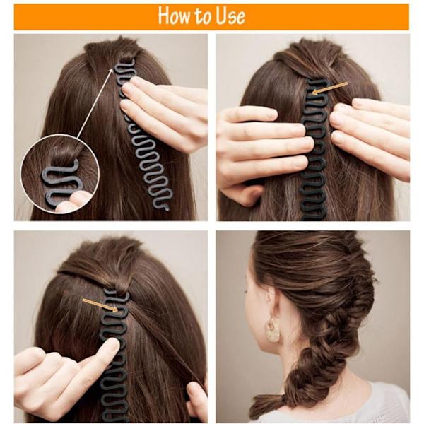 Magic Hair Braiding Wave Hair Braiding Tool SVART Black