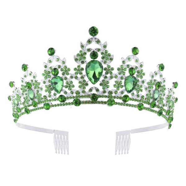 Luksuriøs barokk vintage brudekrone tiara GRØNN Green