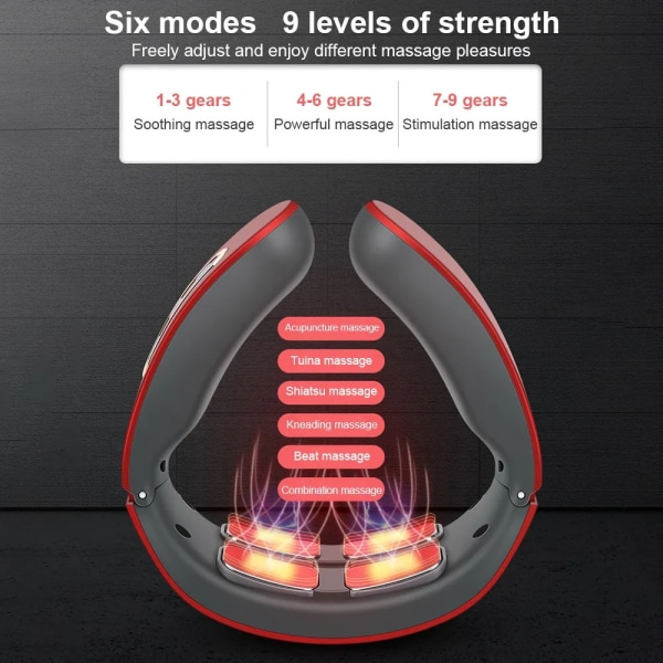 Elektrisk Nakkemassasjeapparat Nakkeavslapningsmaskin HVIT VARME white Heating version-Heating version