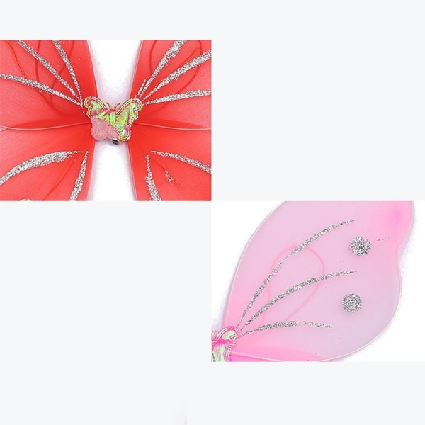 3 stk/sett Fancy Dress Glitter Butterfly STIL 4-KUN VINGER STIL Style 4-only wings