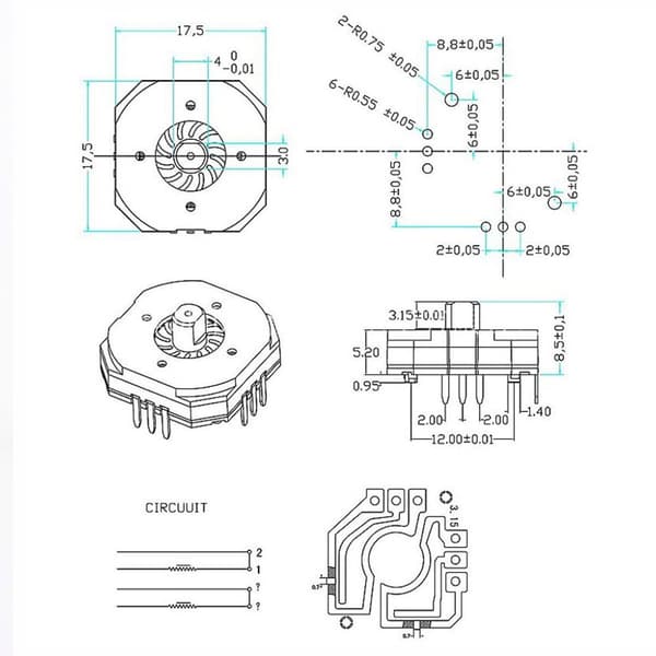5 stk Analog Joystick Joystick Vippepinne