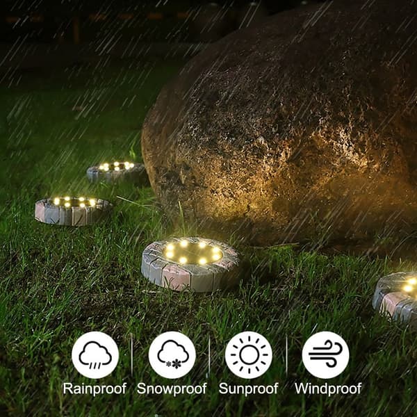Solar Ground Lights 8 LEDs HVIT LYS HVIT LYS White Light