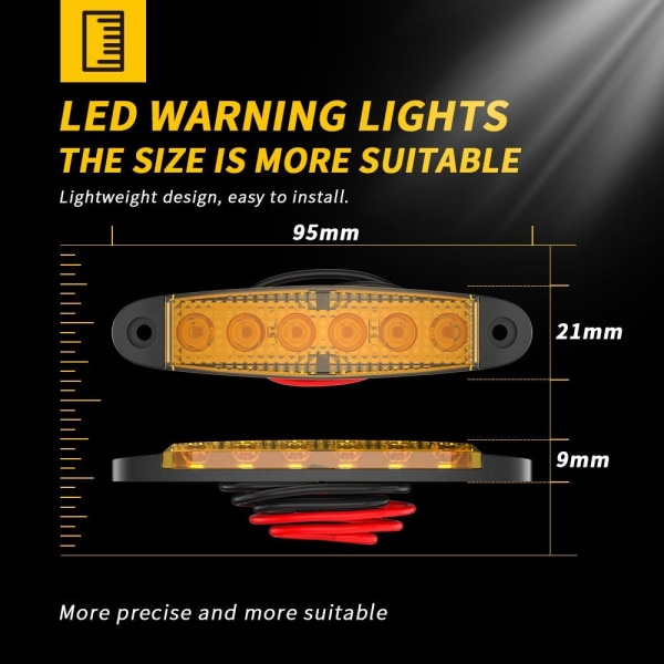 Varningslampa för lastbil LED-varningslampa GUL yellow