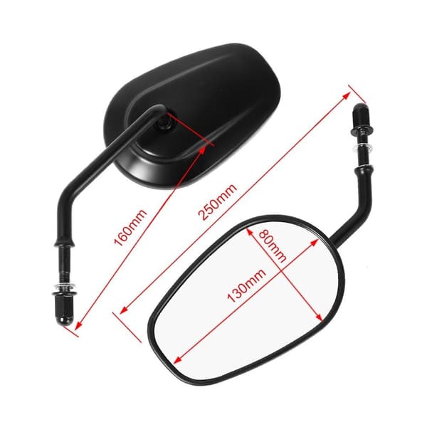 Motorcykelspeglar Styre Backspegel SILVER