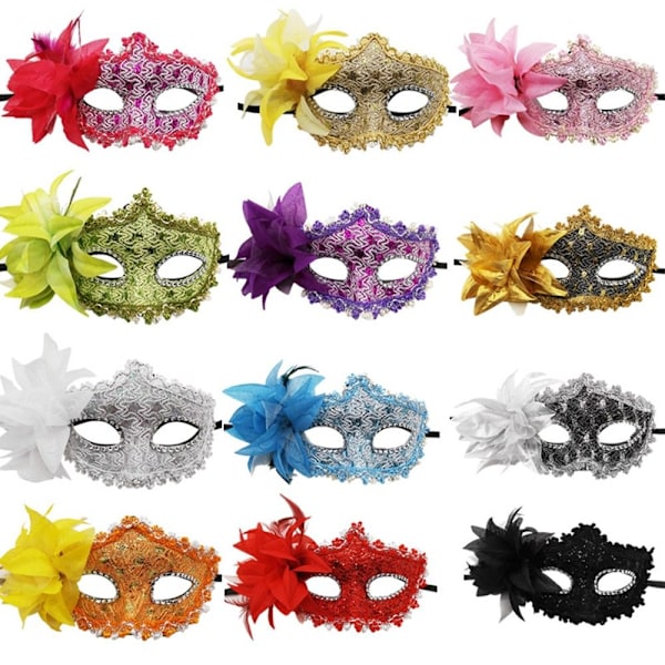 Spets ögonmasker Maskeradmasker SILVER silver