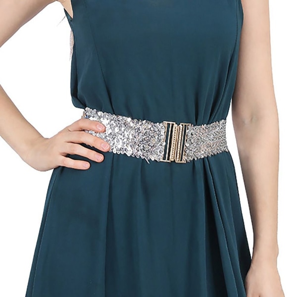 Sequin Stretch Belt Shinny Waistband 60X6CMI I 60x6cmI