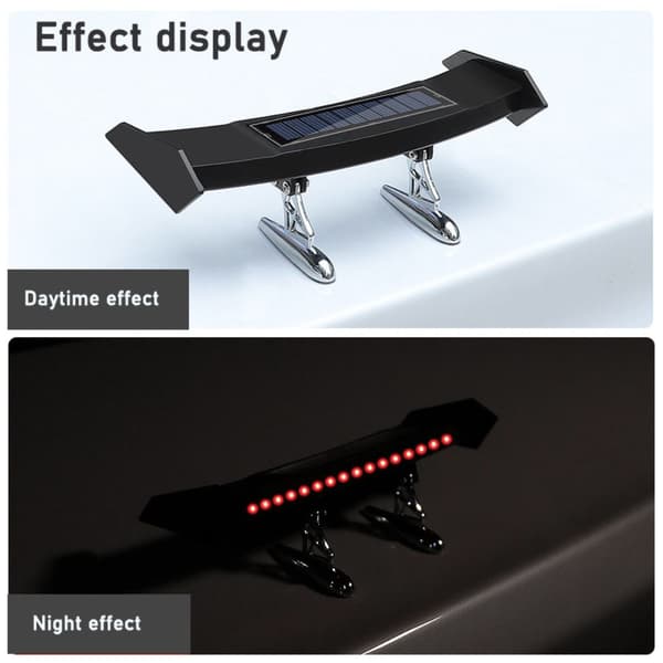 Mini Solar Baklys Advarsel Baklys LED Bil bakspoiler
