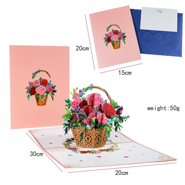 Mors Dag Kort Nellik Lykønskningskort Blomster Lykønskningskort 1pc