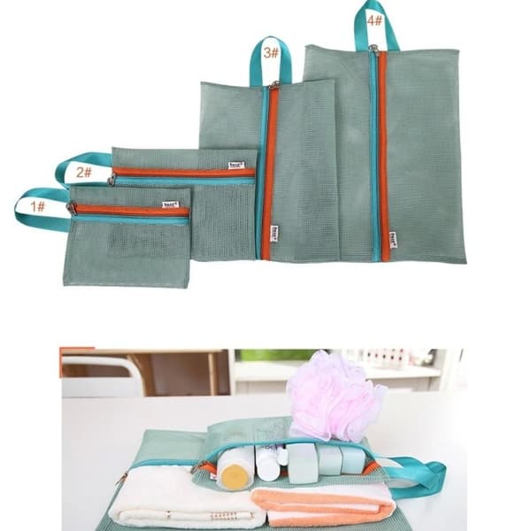 4st/ set Reseförvaringsväska Mesh BLÅ blue