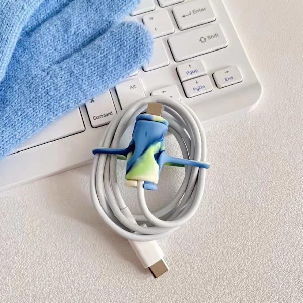 Data Cable Protector Silikon Data Cable Winder SORT SORT Black