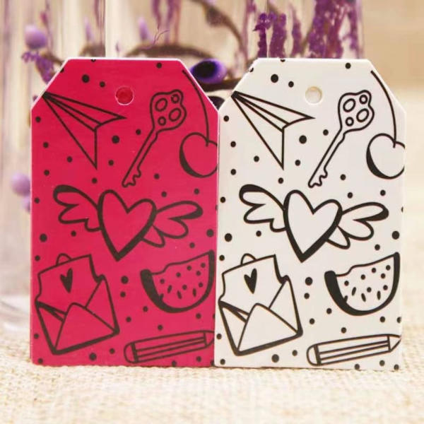 100 STK Kraftpapir gaveetiketter Love You 3 3 3