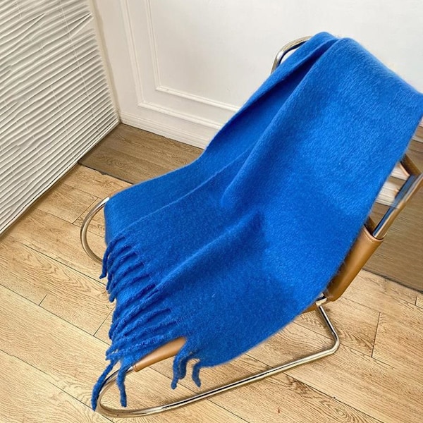 Mohair Naisten Huivi Pitkät Huivit SININEN blue