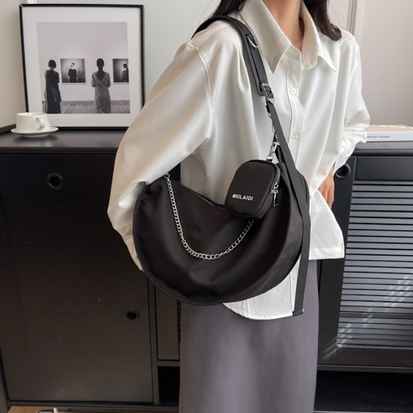 Lærredstaske Crossbody-taske SORT Black