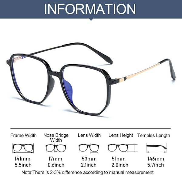 Anti-Blue Light Briller Oversized briller TRANSPARENT Transparent
