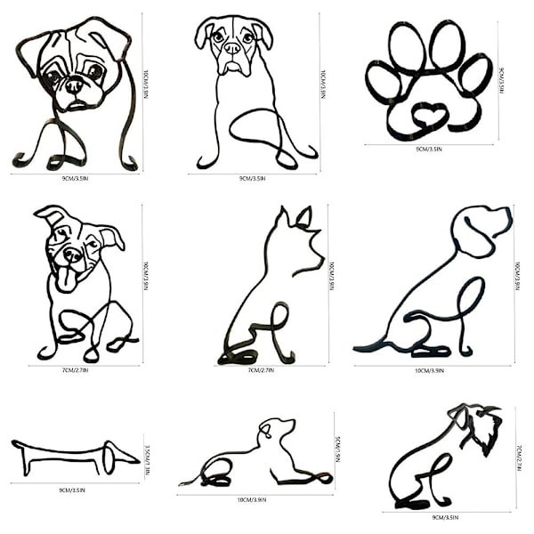 Abstrakt hundeprydning Moderne dyreskulptur E E E