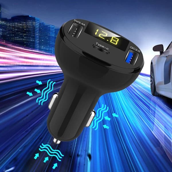 USB Bil Hurtiglader Biladapter Sikker Lader