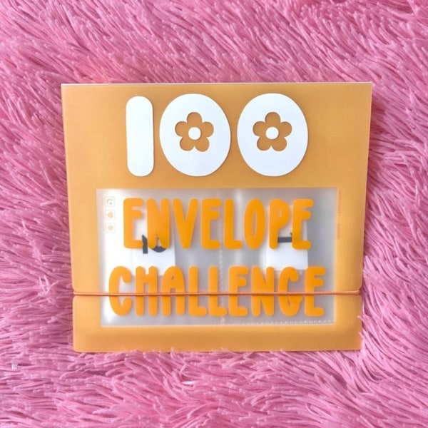 100 Envelope Challenge Binder A5 Binder Sleeve KELTAINEN Yellow