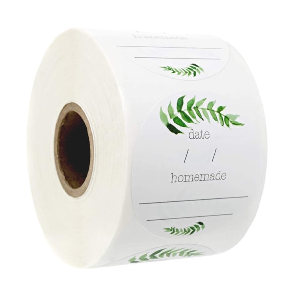 Greenery Canning Stickers Circular Stickers Label Selvklæbende
