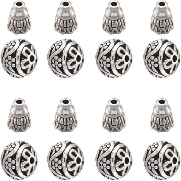 40 kpl metallisia irtohelmiä Buddha Mala Prayer Cone Beads Guru