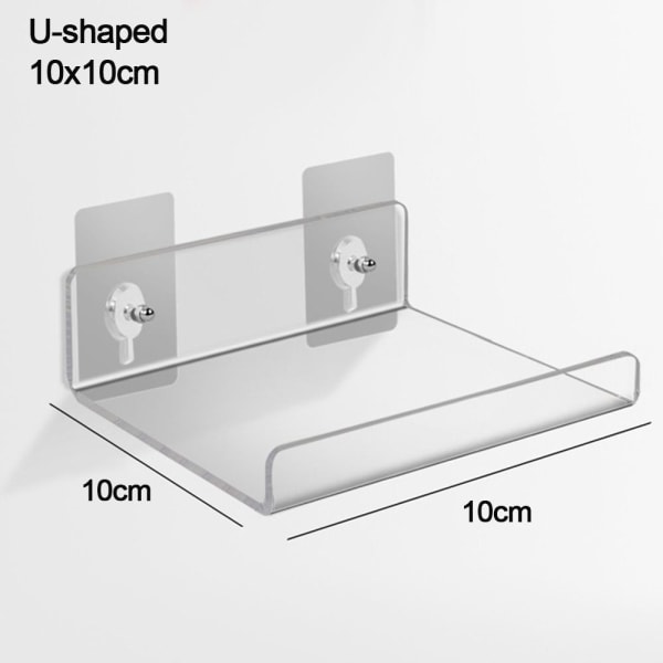 Badrum Transparent Hylla Förvaringsställ 10X10CMFLAT PLAT 10x10cmFlat