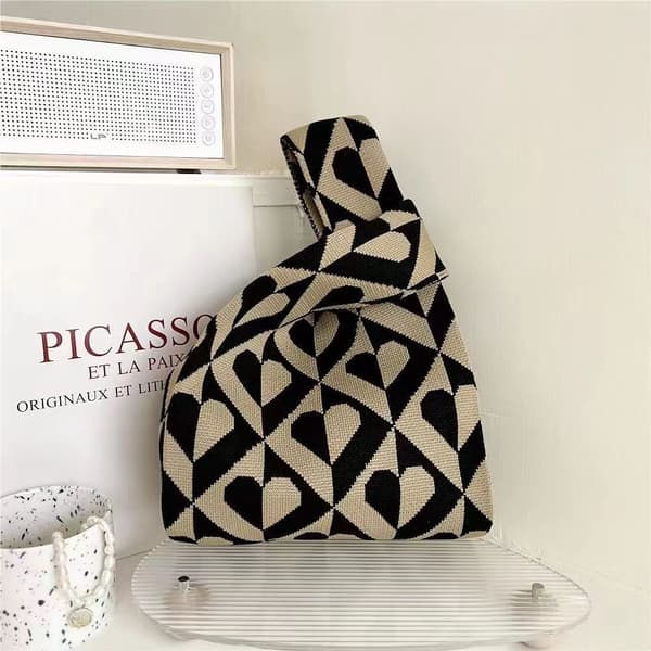 Knitting Bag Kangaskassi MUSTA black