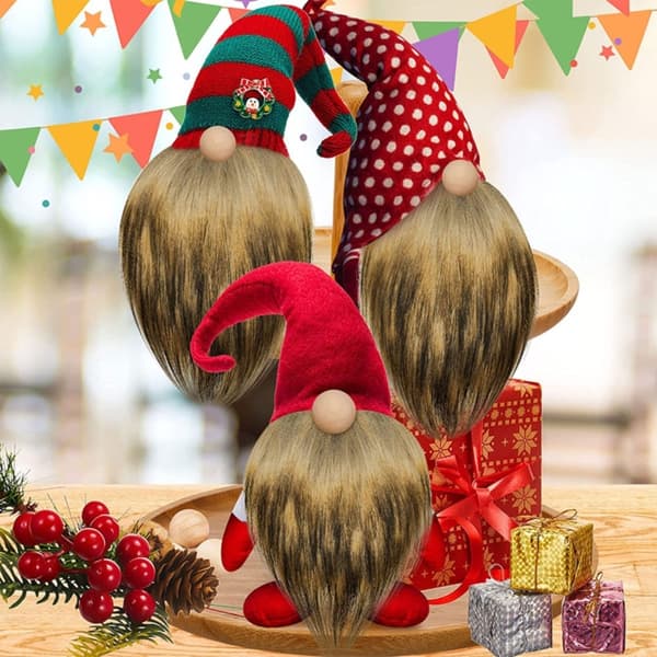 6 kpl / set Gnome Beads Fake Beards 1 1 1