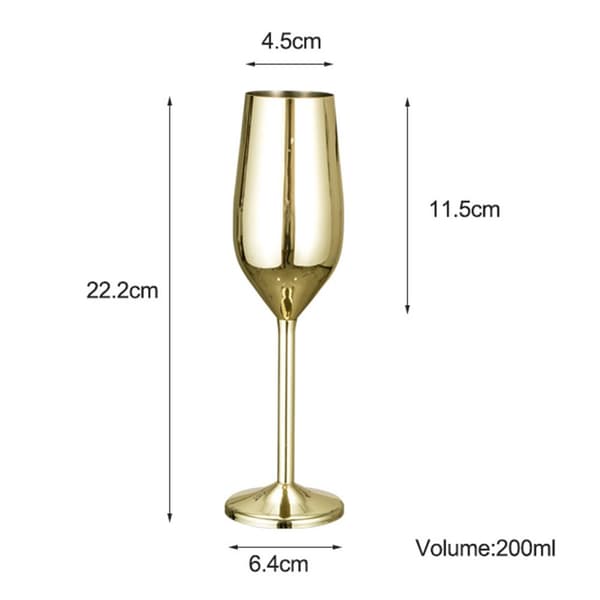 200ML 304 rostfritt stål enkellagers vinglaskoppar silver 200ml